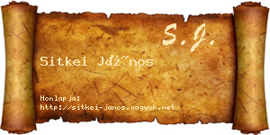 Sitkei János névjegykártya