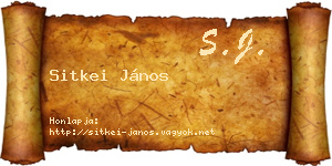 Sitkei János névjegykártya