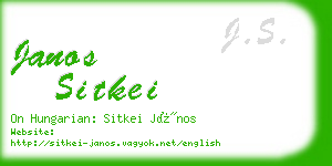 janos sitkei business card